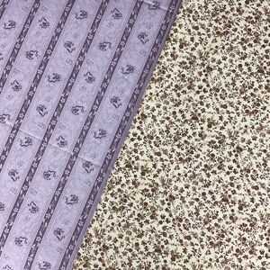 Vintage lot of two dainty floral quilting cotton fabrics